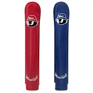 Golf Alignment Stick Cover, PU Leather Material, Simple Design, Durable & Stylish, Perfect for Swing Training, Multiple Color Options Available