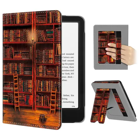 Fintie 6.8-inch Foldable Stand PU Leather Casing for Kindle Paperwhite/Kindle Colorsoft - Auto Sleep/Wake, Hand Strap, Card Slots, Hands-Free Reading, Cute Durable Tablet Accessory with Protection, Computer Accessories Tablet Sleeve for Girls