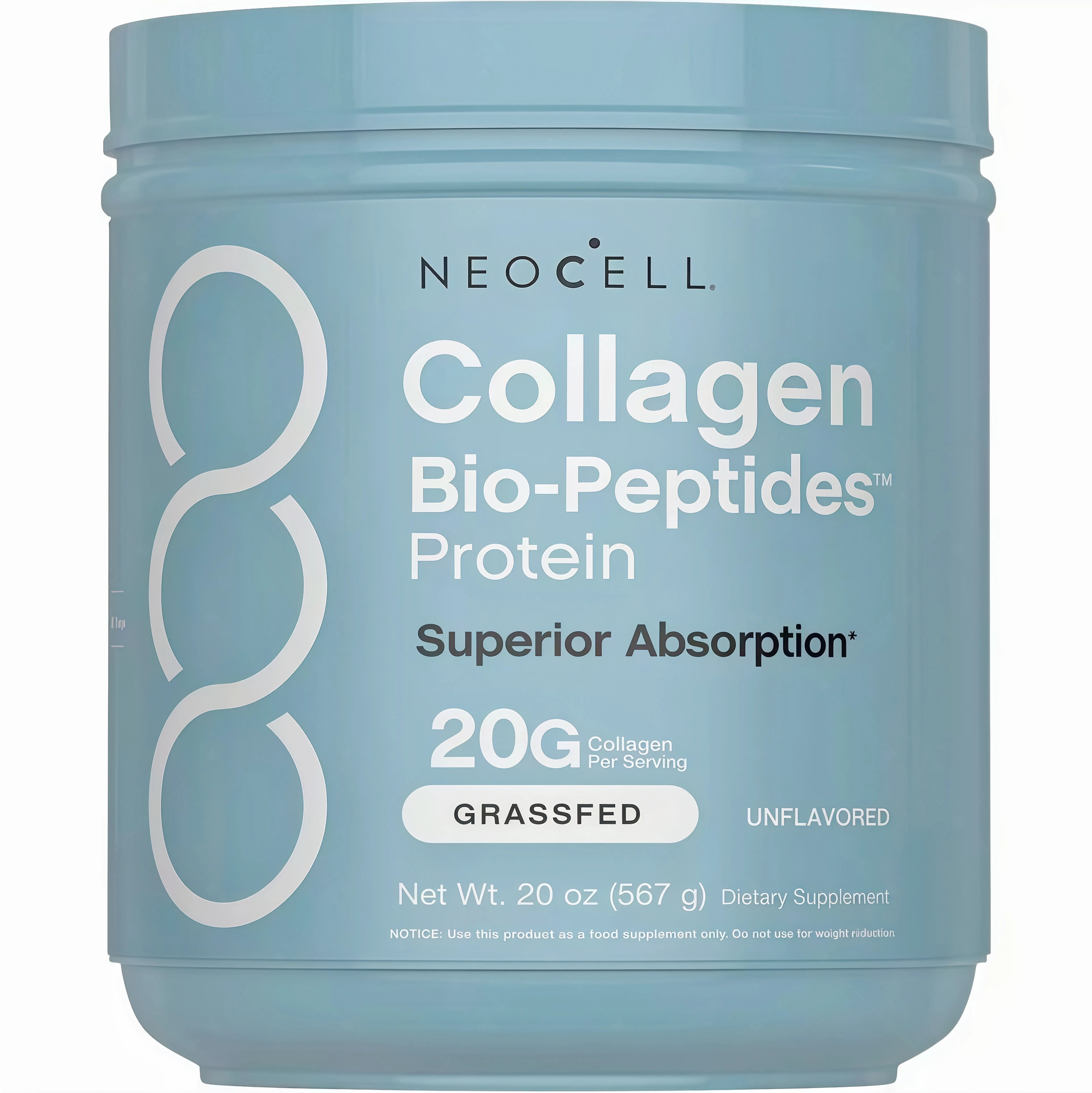 NeoCell Collagen Peptides Powder 20oz - Grassfed Protein Supplement TF- Advanced with 18 Essential Amino Acids
