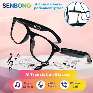 Senbono Smart Glasses Polarized BT Sunglasses with Microphone Speaker, Ai Translation, Voice Assistant, Bluetooth-compatible Connectivity
