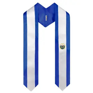 GraduationMall National Flag Graduation Stole Embroidery Sash for Study Aboard International Students 72" in Length
