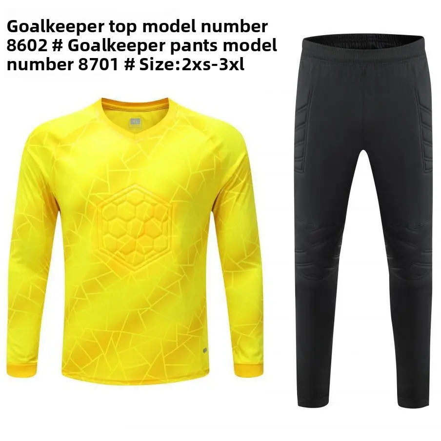 Athletic Cut Goalkeeper Uniform Set for Kids & Adults, Unisex Fit Long Sleeve Jersey & Pants in 100% Polyester Mesh Fabric, Lightweight & Breathable for Training, Multi-Size, 4 Colors