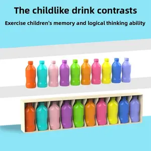 Bottle guessing game (1 set), parent-child interactive color recognition, memory training for collision, puzzle tabletop game, creative cognitive color toys, party game props, Family Board Games