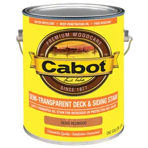 212 MAIN Cabot Samuel 16380-07 Gal Size Redwood Semi-Transparent Oil Stain - Outdoor Deck & Siding Stain, UV Protection Formula for Exterior Paint Care