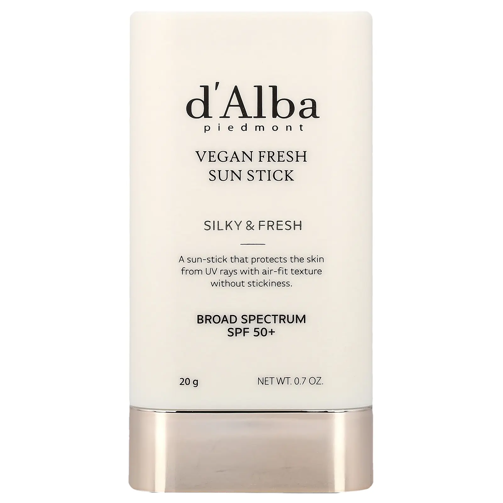 d'Alba Vegan Fresh Sun Stick, SPF 50+, 0.7 oz (20 g)