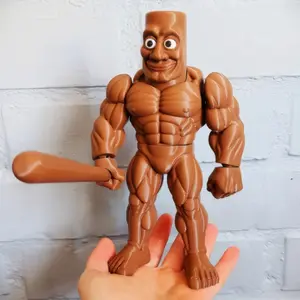 Muscle Version Tung Tung Saur Fun Statue, Jointed Moveable Design, Articulating Figurines, Already Assembled, Perfect Gift for Collectors & Fans