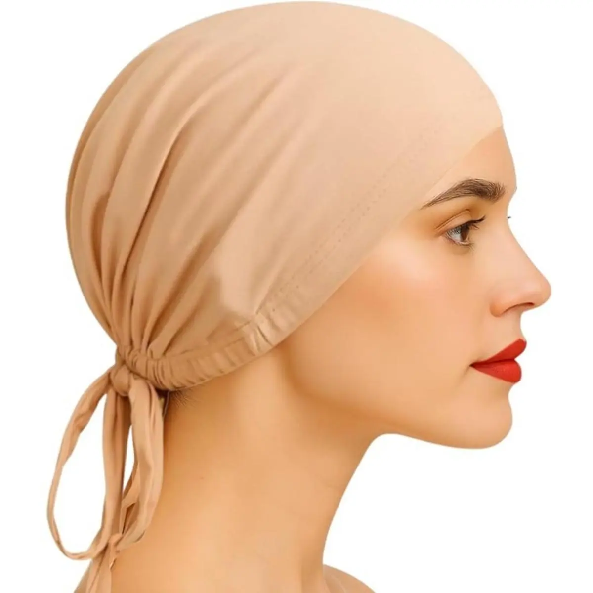 Original Grip Cap – Nude | Non-Slip Hijab Undercap with Silicone Grip & Tie-Back by Get A Grip Basic Clothing