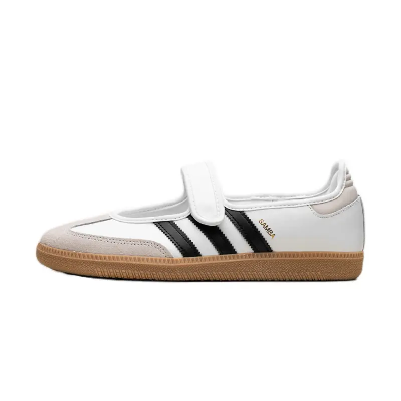 Adidas Women's Samba Jane White Black Gum, Classic Leather Sneakers with Gum Sole for a Trendy Casual Lifestyle, Women's Shoes, Stylish Sneaker, Walking Sneakers Shoes