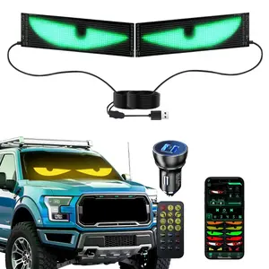 Devil Eyes Light for Windshield, 23.62x4.72 Inch Programmable LED Eyes, Bright Advertising Sign, Flexible Display, APP/remote Control