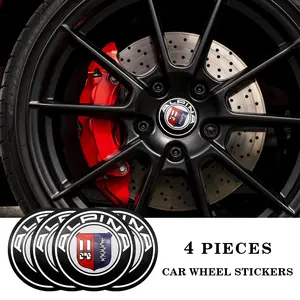 Alpina Car Wheel Center Cap Logo Sticker, HUB Emblem Decal, Car Decorative Sticker, Automotive Exterior Accessories, Fits B3 B4 B5 B7 Xb7 Xd3 B8 Gt