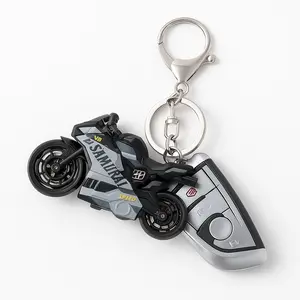 Mini Pull-Back Motorcycle Keychain – Cool Soft TPU Car Ornament & Interior Decoration for Men, Gift Accessory