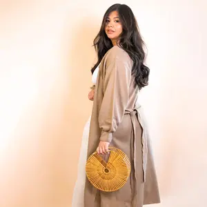 Soft Sweater Wrap Midi Dress, Long Sleeve Versatile Sweater, Neutral Women Midi Dress, Cozy Adjustable Cardigan, Maternity Friendly Clothing