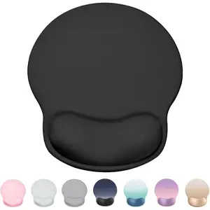 Pad with Wrist Rest, Large Mousepad(10.6'' x 9''), Wrist Support  Mat with Non-Slip Base,  for Laptop & Computer (Black)