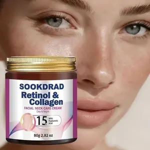 Retinol Collagen Face Neck Cream, 15% Retinol & Hyaluronic Acid, Day Night Use, All Skin Types, 80g/2.82oz, Daily Care