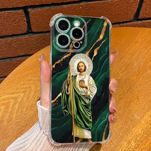 Religious Art Patterns Phone Cases for iPhone16 Girls 15/14/13/12/11 Light Luxury Xs Bare Metal Feel Pro Ultra-thin Max Plus Silicone Soft Drop-proof Shockproof Protection Boys Screen Protector Case 30X-L0313