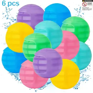 6 Pcs Reusable Fun Durable Water Balloons, Pool Beach Water Toys for Kids, Summer Toy Water Bomb Balloons, Outdoor Activities Water Games Toys