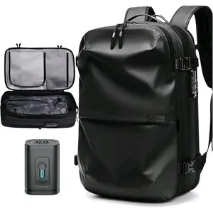 The Vacuum Seal Travel Backpack - 60 Liter Expandable with Integrated Compression System & Electric Pump for 17" Laptop Compartment
