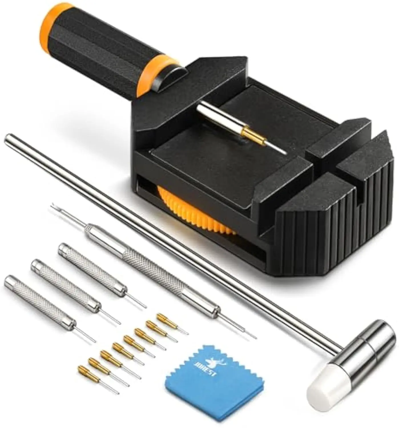 FathersdayGift Jorest Watch Link Removal Kit - Bracelet Resizing & Replacement Tool Set with Punch Pins, Watch Strap Holder, Pin Remover, Hammer, Adjuster, User Manual