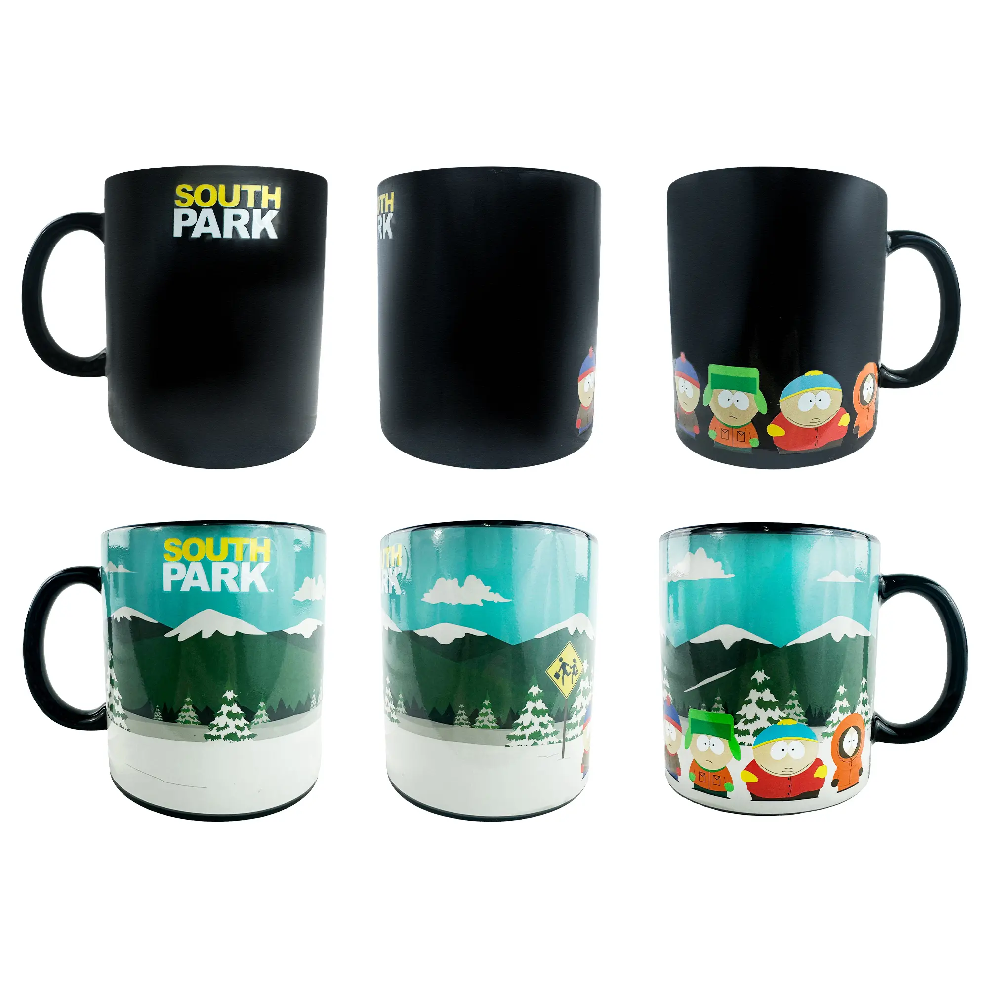 South Park Mug Character Winter Scene Color Changing 15 oz Heat Reactive Coffee Cup