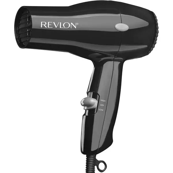 Revlon Compact Hair Dryer | 1875W Lightweight Design, Perfect for Travel, (Black) | Lightweight Design, 2 Heat/Speed Settings, Hanging Ring