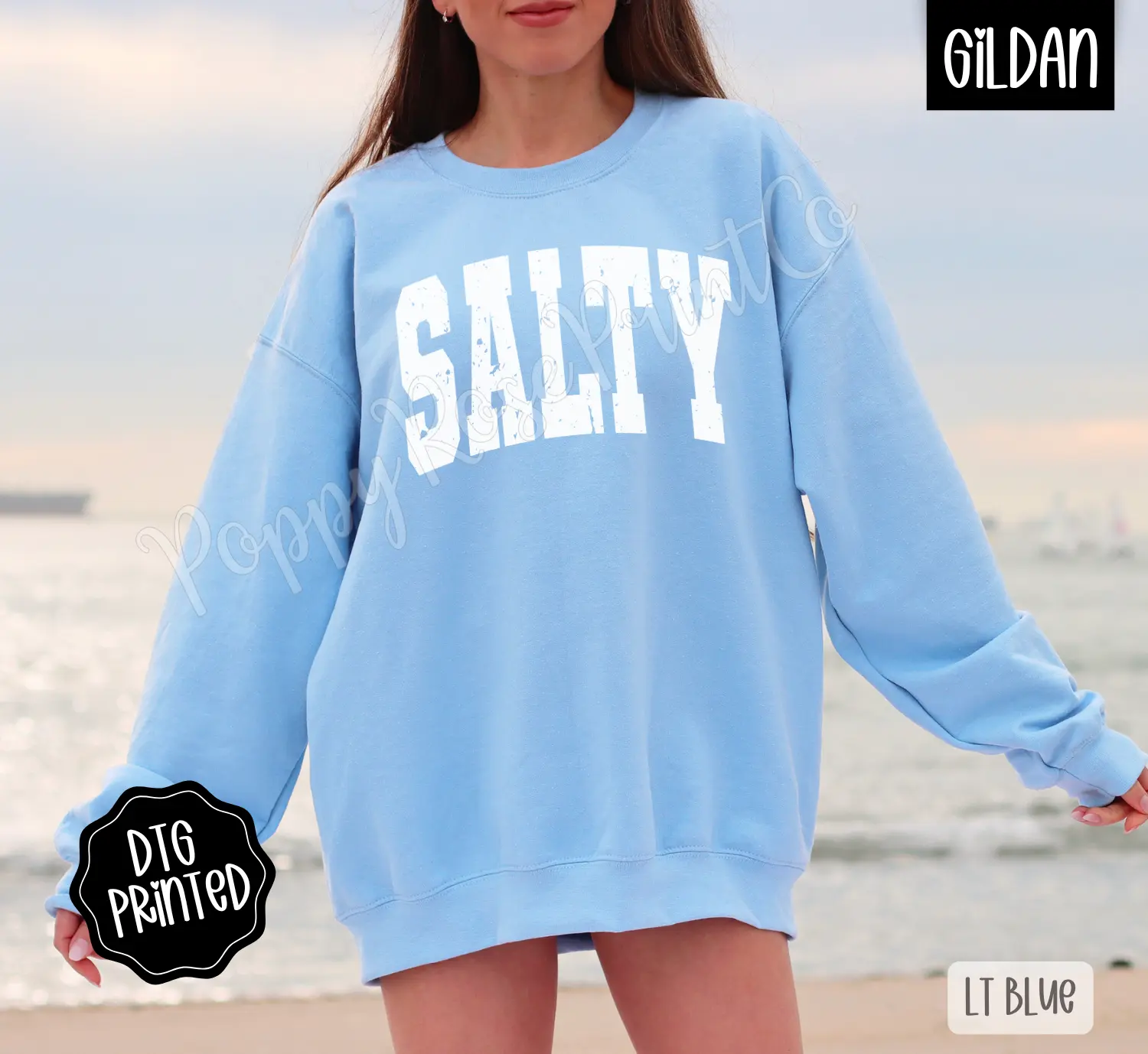 Salty Sweatshirt, Trendy Women's Crewneck