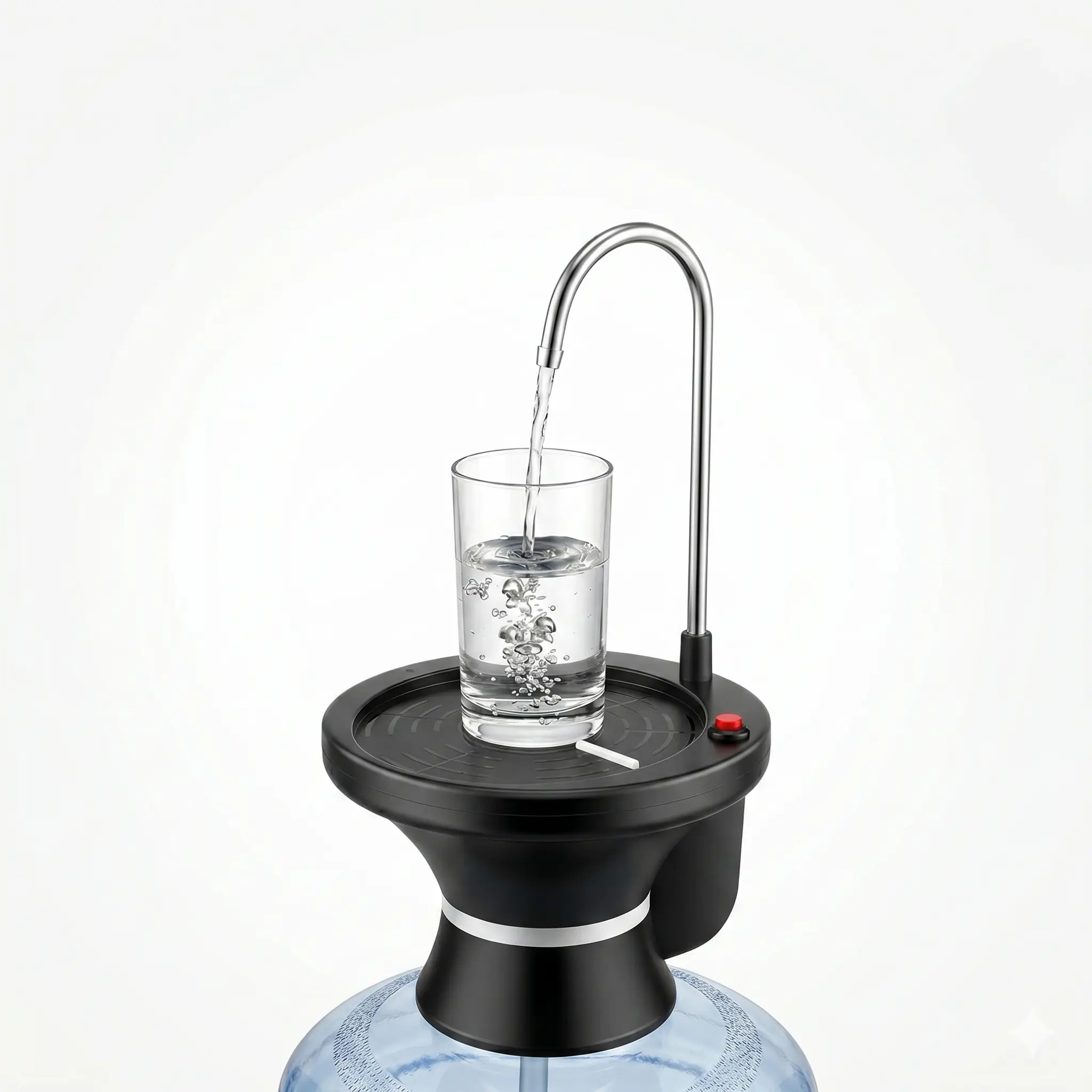 Stainless Steel Cordless Smart Electric Water Dispenser Pump - USB Rechargeable 1500mAh, 2-Switch Control, ABS Portable Stable Appliance for 2-5 Gal Water Jugs, Home & Kitchen Use