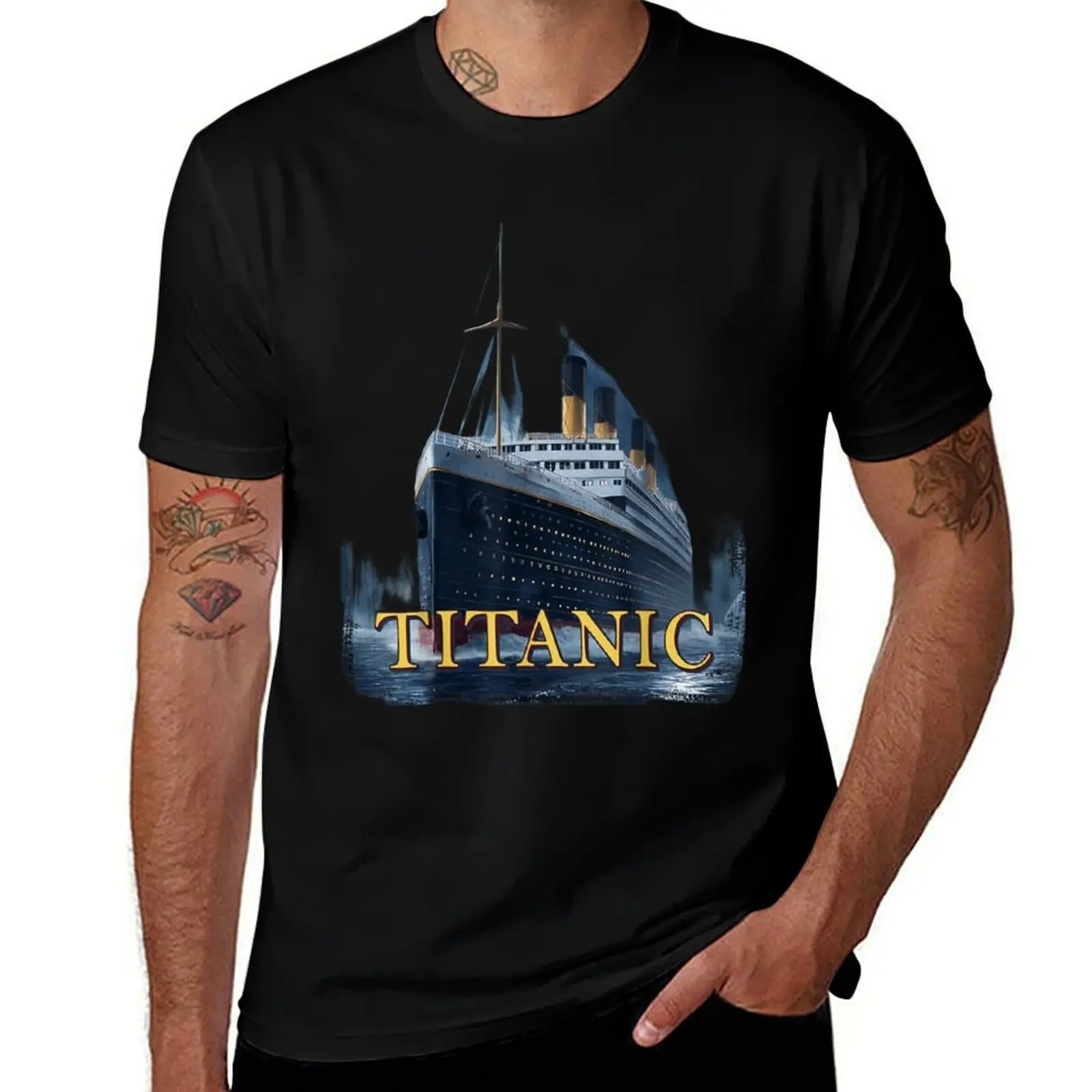 Inspired Titanic Iceberg Mens T Shirts Cotton Short Sleeve T-Shirt Crew Neck Tees Casual Shirt