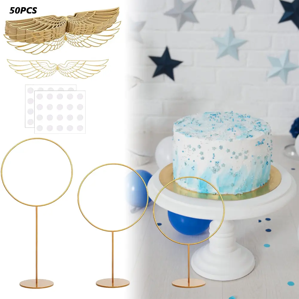 103pcs Gold Wizard Party Chocolate Ornaments Pack, Shiny Decor Supplies with 50pcs Wings Wafer Cupcake Toppers, 3pcs Gold Goal Posts, 50pcs Glue Points for Car Interior Decoration