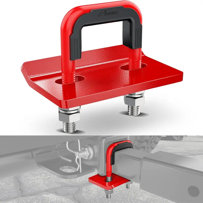 Nilight 2-in-1 Trailer Hitch Tightener - Heavy-Duty Steel Automotive Towing Accessory for Electroplated U-Bolt, Hitch Racks, Trailer Ball Mounts, All Kinds of Off-Road Vehicles, with Rubber Tube, Rust-Resistant Triple Plate, Double Nuts, Easy Installation