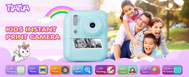 Instant photo DIY printing camera with video recording, photo taking, photo printing DIY, game playing, music listening, 5 major functions Instant photo DIY printing camera with video recording, photo taking, photo printing DIY, game playing, music listening, 5 major functions