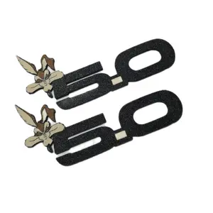 Set of 5.0 Smirking Coyote Badges - Black Design with Coyote Figures Included