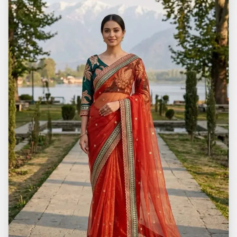 Women's Soft Net Party Saree with Heavy Border - Ideal for Festive Occasions and Formal Parties Dress