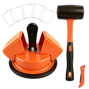 Heavy Duty Floor Gap Fixer Tool Kit with Enhanced Vacuum Suction Cup and Mallet, Professional Laminate Vinyl Wood Flooring Gap Repair Kit with Sticky Pads