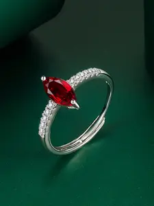 Shimmering Luxury Oval Diamond Ring for Women, Crystal Tourmaline, Multicolor Ruby, Adjustable Band, Elegant Gingham Pattern