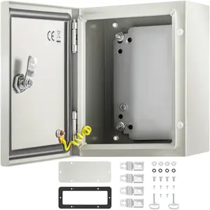 VEVOR NEMA Metal Case,  10 x 8 x 6'' NEMA 4X Metal Electric Enclosure, IP66 Water & Dust Resistant, Suitable for Both Outdoor & Indoor Use, Includes Mounting Plate