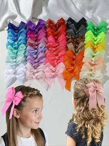 60-Piece Cute Macaron Color Bow Hair Clips, Safe Non-Damaging Hair Accessories, Fun Multicolor Hair Decorations