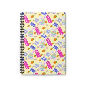 Easter Doodle Spiral Notebook — Pastel Eggs & "Hop" Pattern Ruled Journal