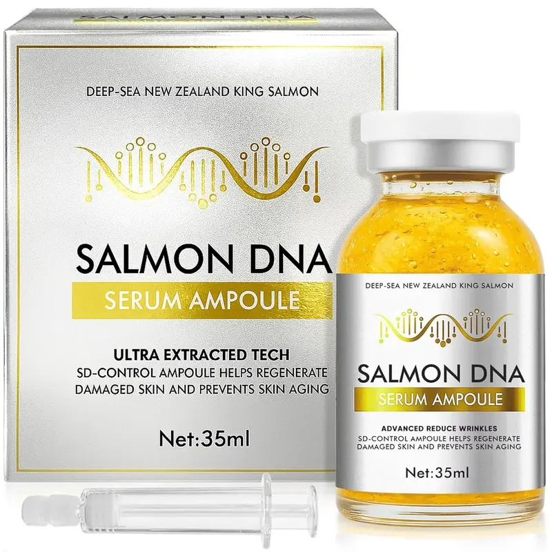 Anti Aging Ampoule with Salmon DNA & Collagen Bio-Peptides - Anti Wrinkle Tightening & Deep Moisture Serum for Firming Skin,travel essentials, Ampoule Form