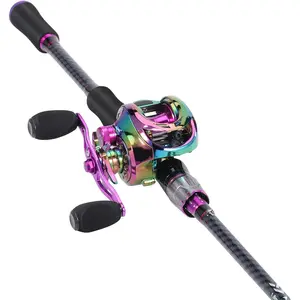 Baitcasting Fishing Combos, Carbon&Glass Fiber Composite 2 count Fishing Rods with Casting Reel- 6'0"