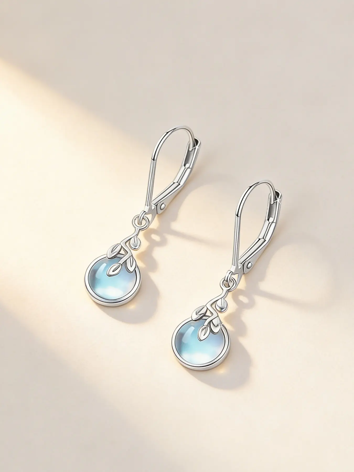 Women's Elegant Moonstone Drop Earrings, Fashion Hypoallergenic Jewelry, Perfect for Daily Wear, Birthday Gifts, Valentine's Day, Dangle Earrings, Dangling earrings, Dangly earrings