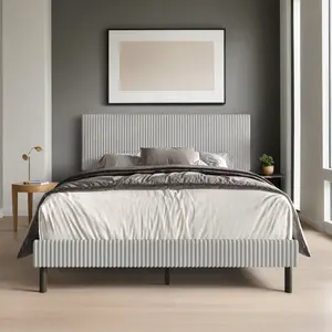 Favorer Osceola Upholstered Panel Bed, Box Spring Require, Comfortable and Stylish Design - Available in Multiple Sizes