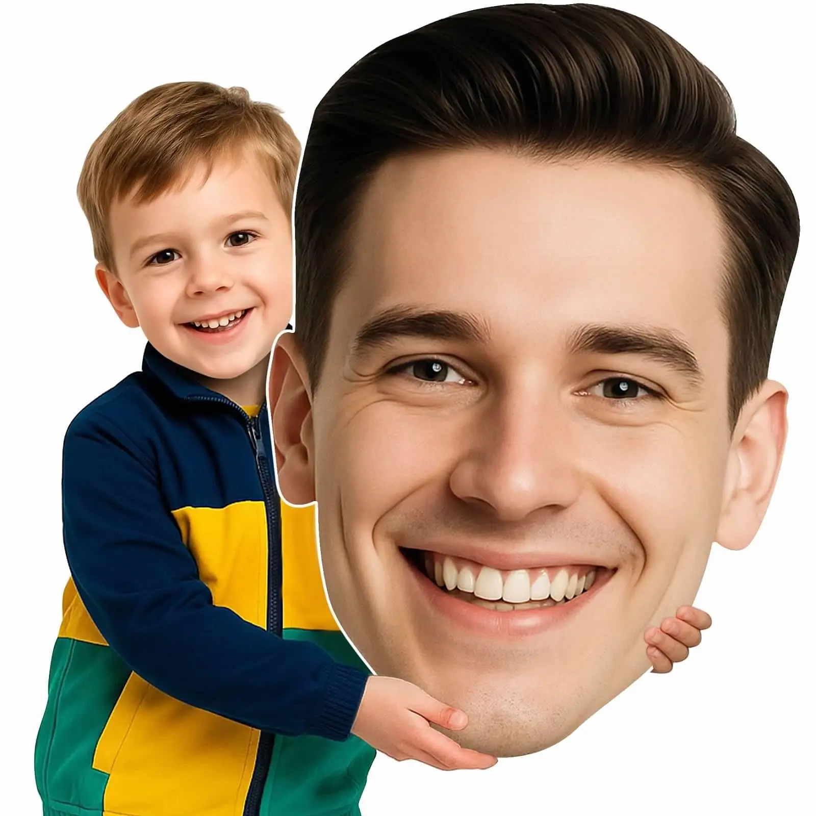 1pc Custom Print Big Head Cutout - 20-48 Inch Giant Face Cardboard Sign with Tape, Personalized Photo Prop Oversized Face Standee, 4mm Corrugated Plastic-Wooden Head for Birthday Party, Christmas Decorations