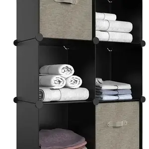 HOMIDEC 6-Cube Storage Organizer, Closet Organizer Storage Cabinet Shelf Bookcase Bookshelf,Storage Cubes Organizer Cabinet for Kids,Closet, Bedroom,Bathroom Lightweight