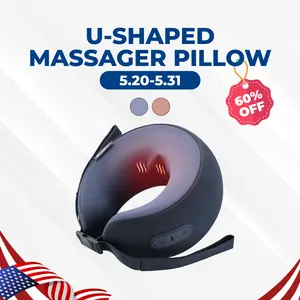 CINCOM U-Shaped Cervical Neck Massager Pillow - 360° Memory Foam Support, Soothing Heat, Kneading, Cordless, Rechargeable, Portable, Recovery Massage Device, Vibratable Massage Device, Women's Gifts, Mother's Day Gift, Mothers Day Gift, Gifts For Women