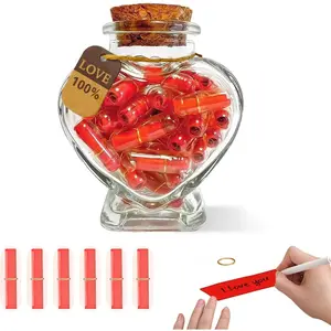 Capsule Letters Message in A Bottle kit, Message Pills Love Letter Notes for Boyfriend Girlfriend Wife  Birthday Christmas Anniversary Valentines Day Gifts (red,50pcs)