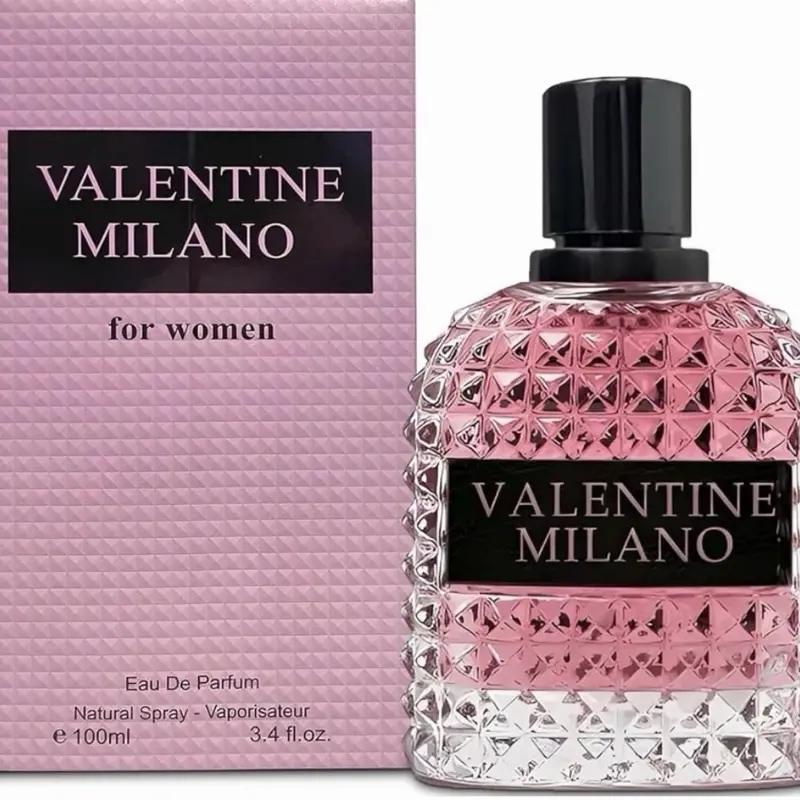 Women's Valentine Milano EDP Perfume Spray, 3.4oz Floral Fruity Fragrance with Vanilla Notes, Unique Aroma in Spray Bottle