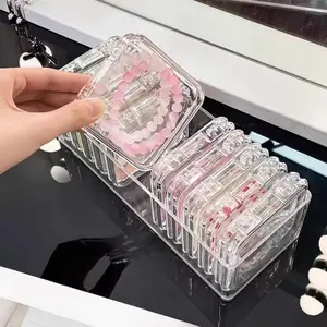 Clear Jewelry Storage Box, 1 Set Multi-functional Portable Organizer Box, Transparent Plastic Storage Box for Home Dormitory Bathroom Office Travel Accessories, Travel Essentials, Traveling Essentials