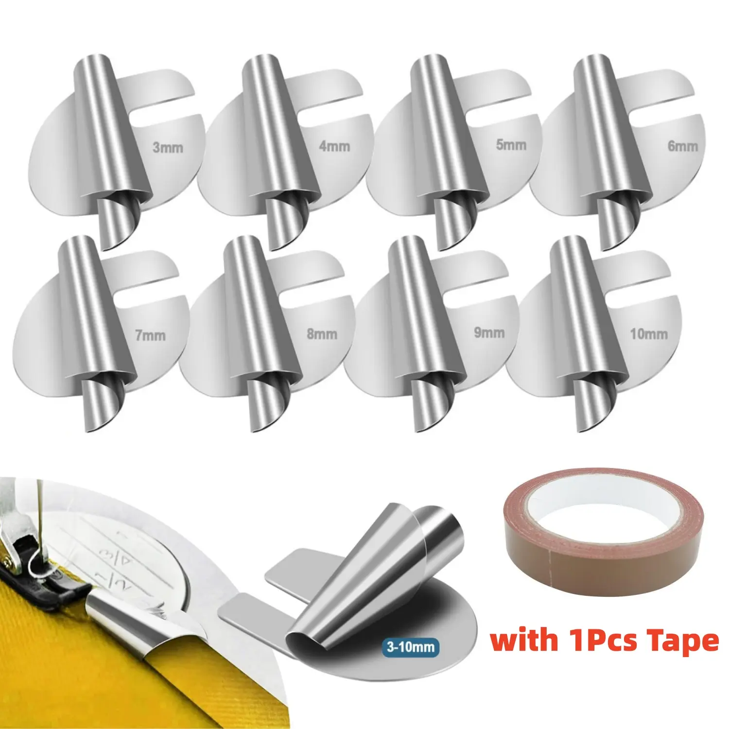 8Pcs Sewing Hemming Foot Set 8 Sizes Wide Roll Hem Pressure Foot, Sewing Machine Pressing Foot Hemming, Old/Industrial Sewing Machine Bending Hemming Foot - Home Improvement.