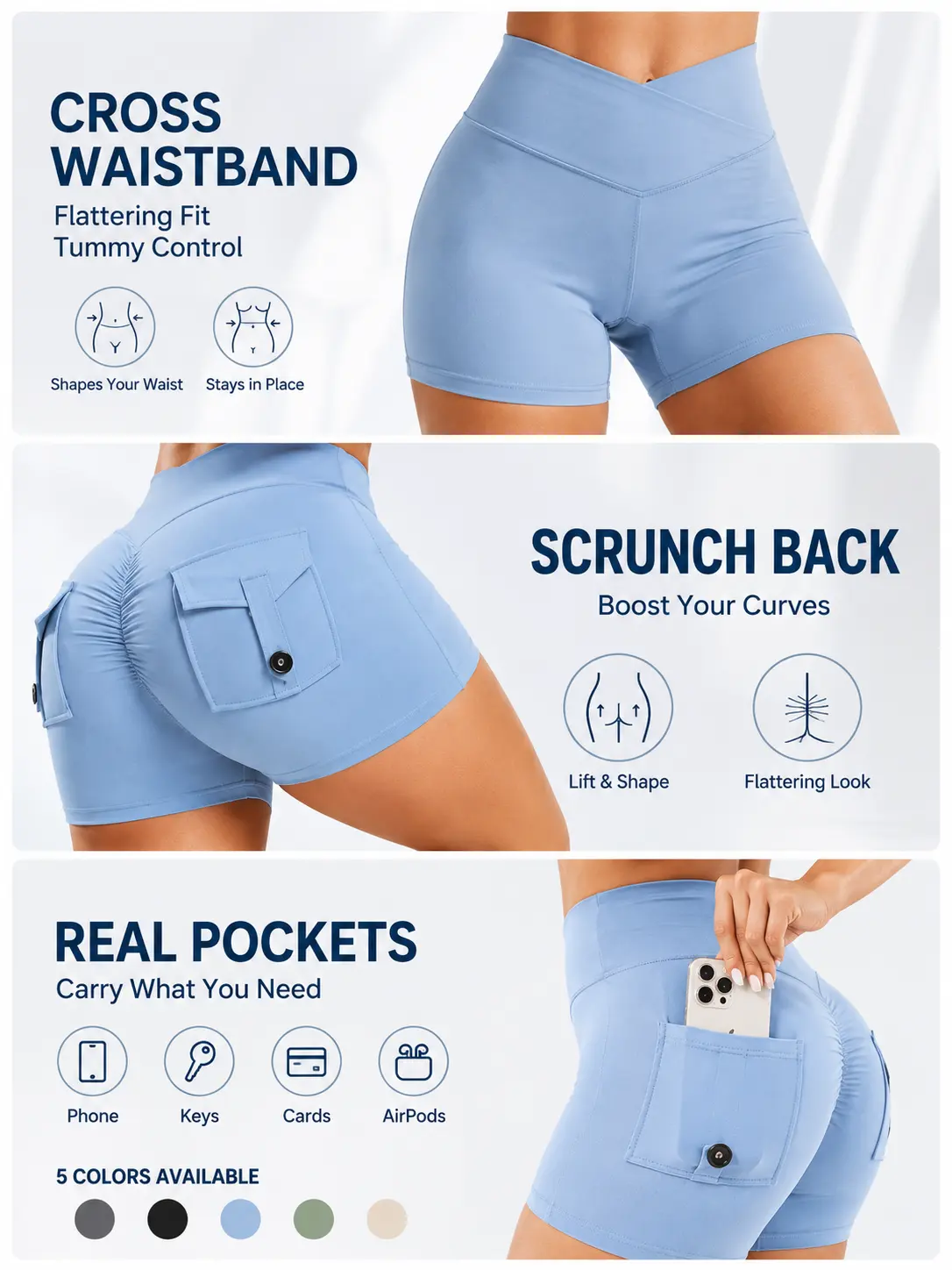 2026 New Women's Workwear Shorts - Elastic, Quick-Dry, Butt-Lifting Tights for Summer Fitness & Yoga