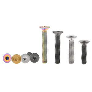 Wanyifa 6Pcs Titanium Bolts M4x12mm Countersunk Screws for Bike Bicycle